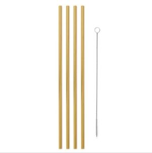 Porter 10in Metal Straws, Set of 4 with Cleaner